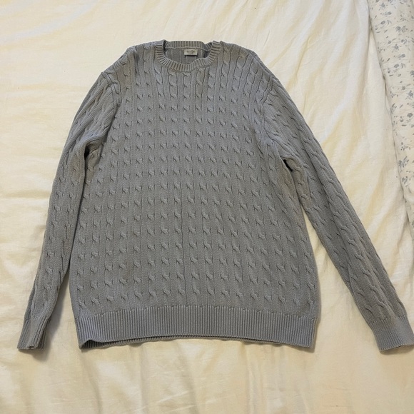 John Galt Light Blue Brianna Cable Knit Sweater - Picture 3 of 4